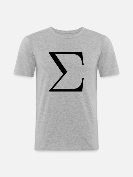 Griechischer Grossbuchstabe SIGMA - Männer Slim Fit T-Shirt - Grau meliert