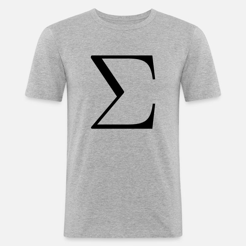 Griechischer Grossbuchstabe SIGMA - Männer Slim Fit T-Shirt - Grau meliert