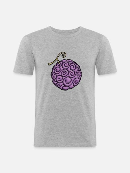 o p Frucht - Männer Slim Fit T-Shirt - Grau meliert