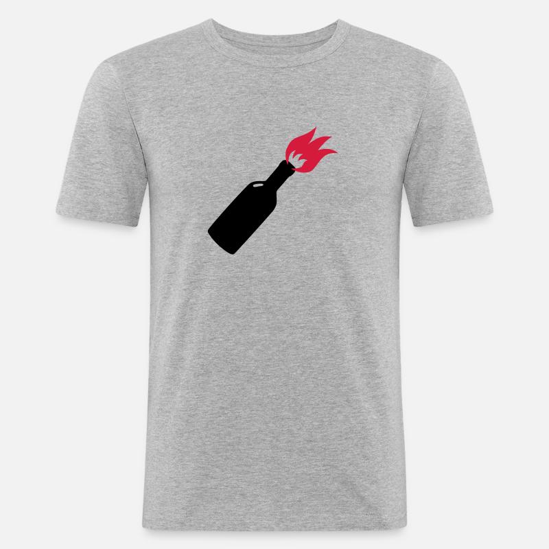 Molotow Cocktail - Männer Slim Fit T-Shirt - Grau meliert
