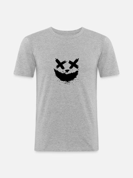 Scary face - Men's Slim Fit T-Shirt - heather grey