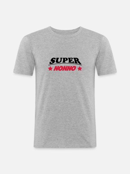Super nonno 111 - Men's Slim Fit T-Shirt - heather grey