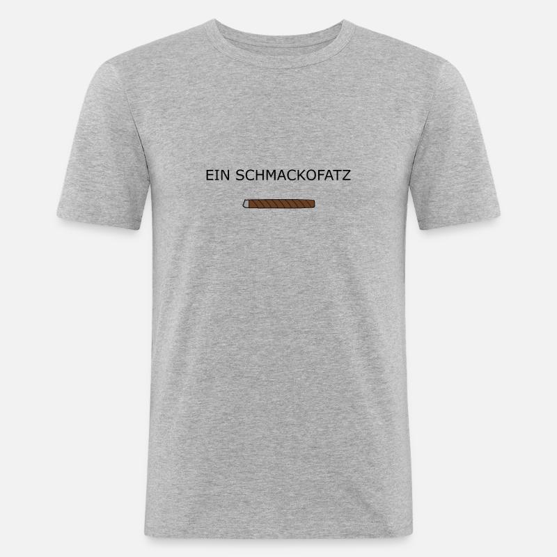 Ein Schmakofatz - Männer Slim Fit T-Shirt - Grau meliert