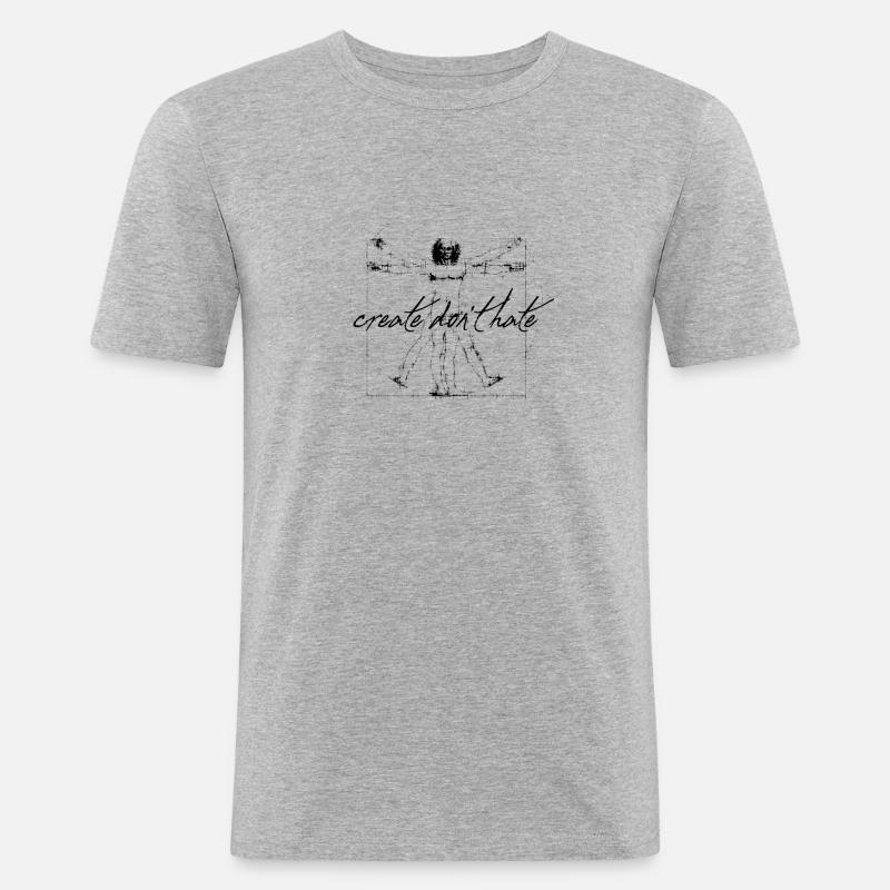 CREATE DON'T HATE - Men's Slim Fit T-Shirt - heather grey