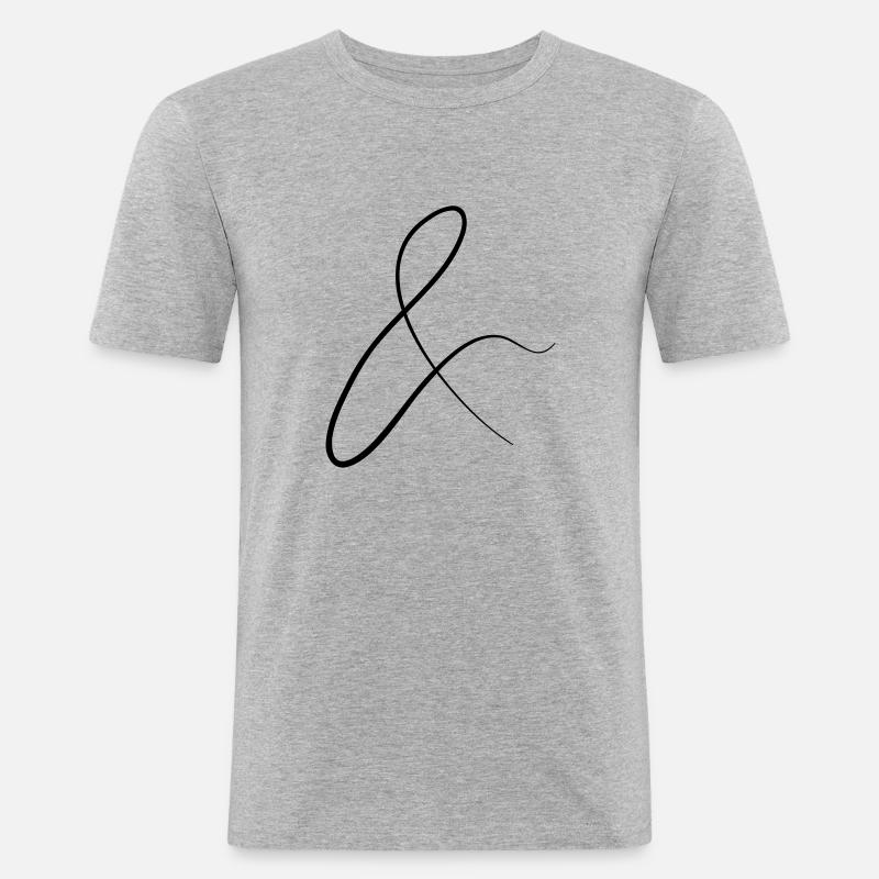 and characters in cursive script - Men's Slim Fit T-Shirt - heather grey