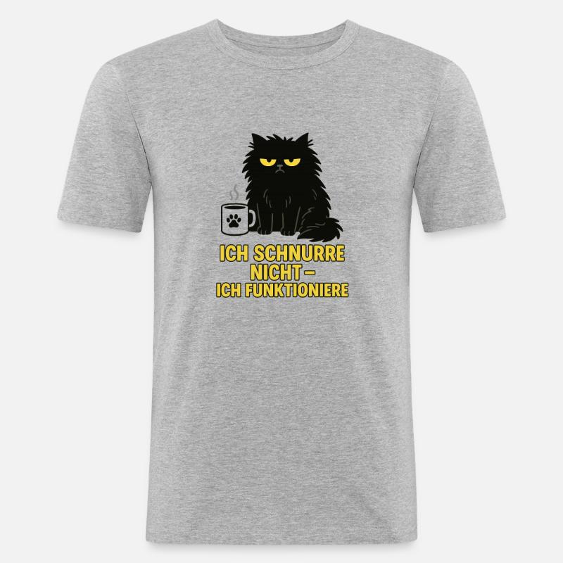 I don't purr – I function (cat) - Men's Slim Fit T-Shirt - heather grey