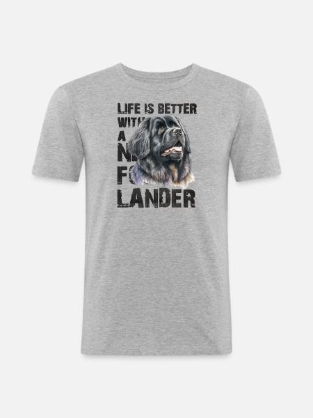 Newfoundlænder - Herre Slim Fit T-Shirt - grå meleret