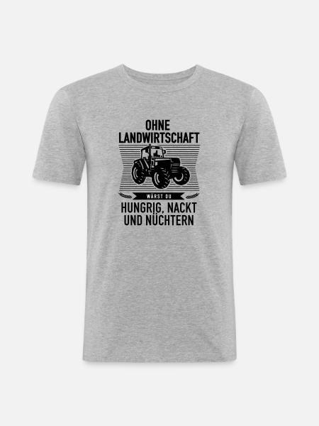 Without agriculture - Men's Slim Fit T-Shirt - heather grey