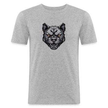 Pit bull - Men's Slim Fit T-Shirt - heather grey - Front - Nik (191cm)