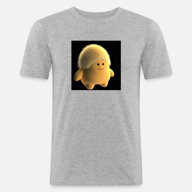 Einfach ein simples Kuschelmenschchen - Männer Slim Fit T-Shirt - Grau meliert