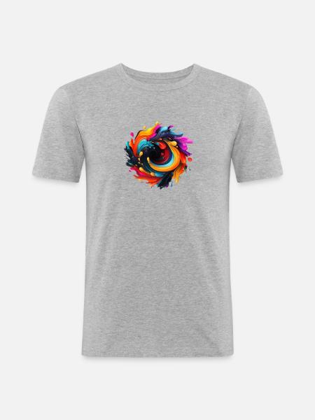 Farbenfroh - Männer Slim Fit T-Shirt - Grau meliert