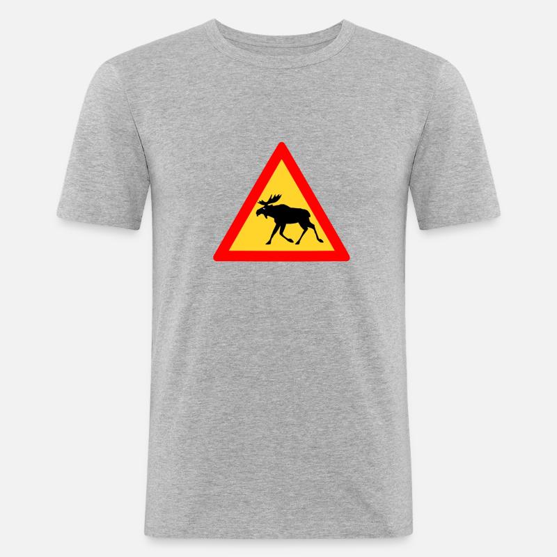 Grumpy moose - Men's Slim Fit T-Shirt - heather grey