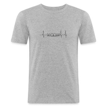 EKG Zähne Zahnarzt Zahnspange Praxis Kiefer - Männer Slim Fit T-Shirt - Grau meliert - Vorne - Nik (191cm)