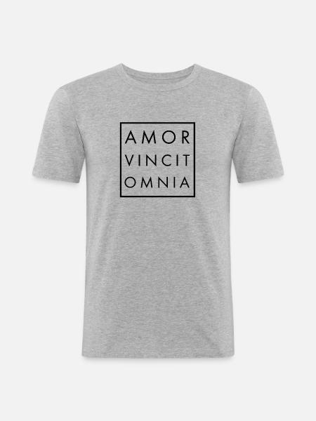 Amor vincit omnia N - Men's Slim Fit T-Shirt - heather grey