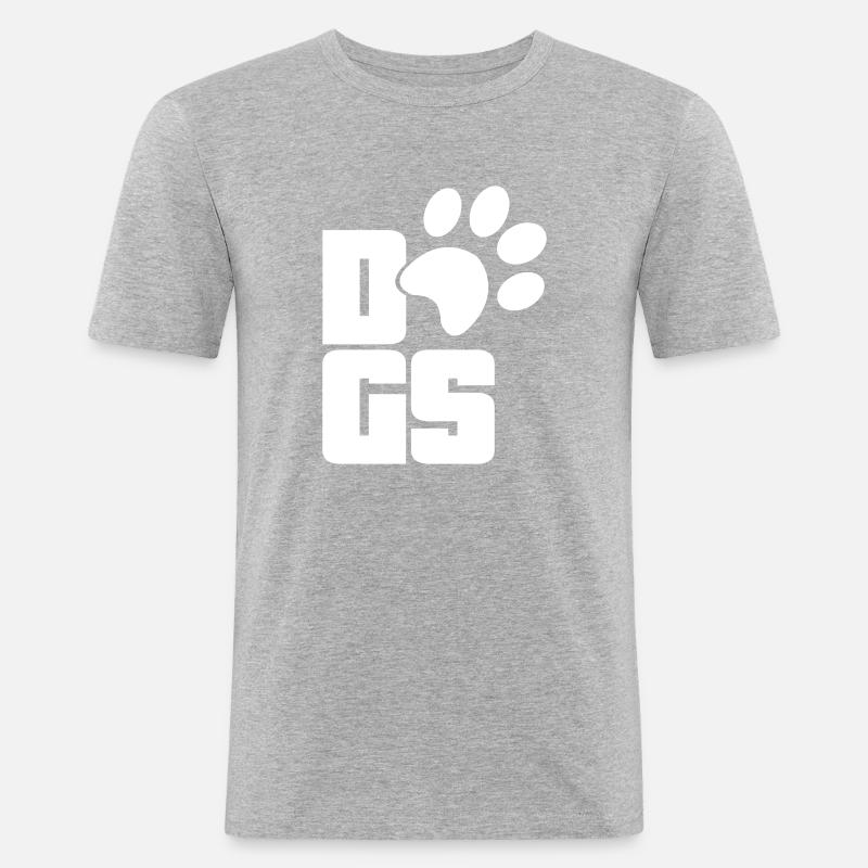 Hundepfote Geschenkidee - Männer Slim Fit T-Shirt - Grau meliert