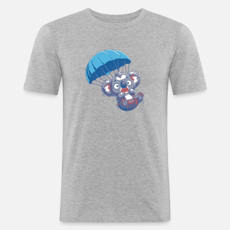 Verängstigter Koala - Männer Slim Fit T-Shirt - Grau meliert