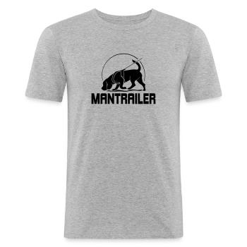 MANTRAILER Chien Sport Recherche Chiens Chiens Chien - T-shirt près du corps Homme - gris chiné - Devant - Nik (191cm)