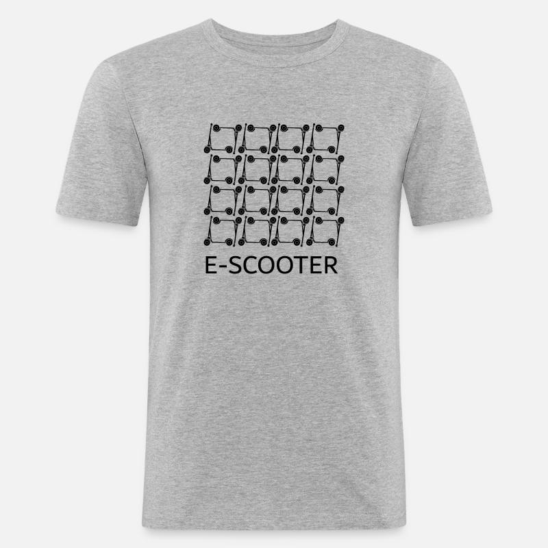 E-Scooter E-Roller Scooter - Männer Slim Fit T-Shirt - Grau meliert