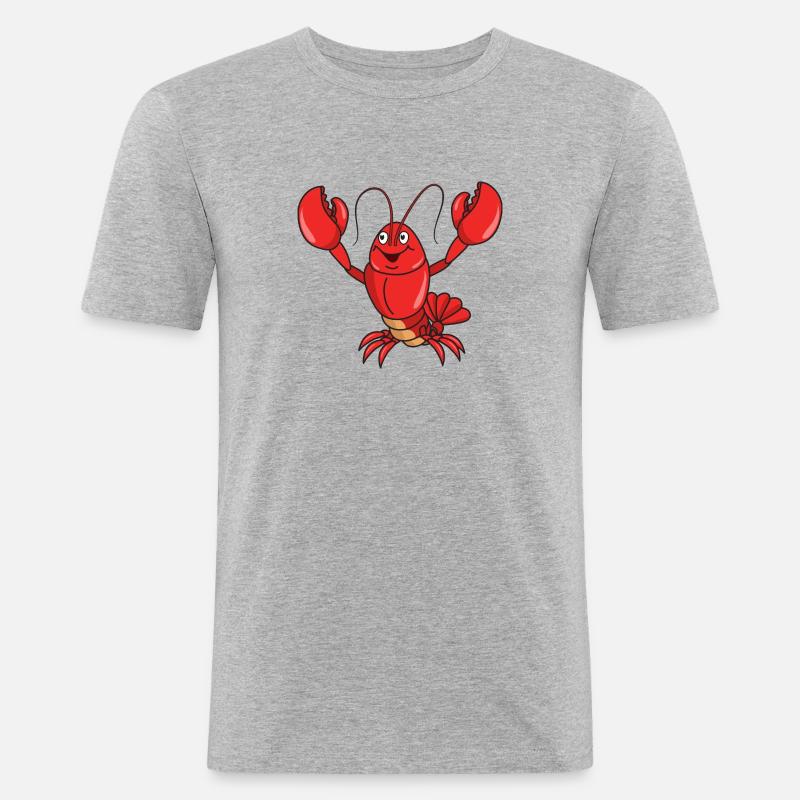 lobster - Men's Slim Fit T-Shirt - heather grey