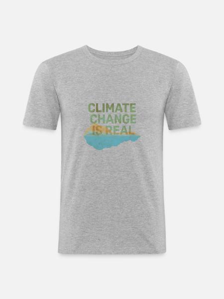Climate change is real - Men's Slim Fit T-Shirt - heather grey