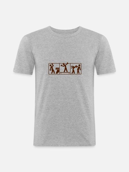 Wiesnschreck Piktogramm (+ Dein Text) - Männer Slim Fit T-Shirt -