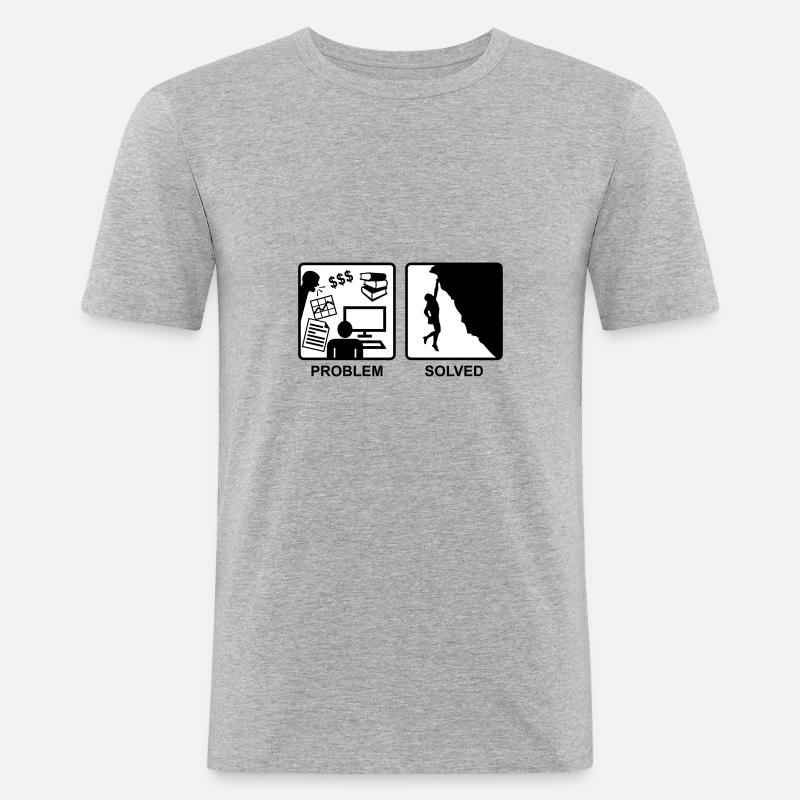 Climbing solves problems - Men's Slim Fit T-Shirt - heather grey