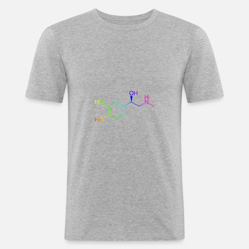 Adrenalin Molekül - Regenbogenfarben - Männer Slim Fit T-Shirt - Grau meliert