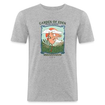 Kranich_Garden of Eden - Men's Slim Fit T-Shirt - heather grey - Front - Nik (191cm)