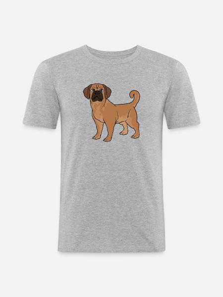Puggle Beagle Pug Dog - Men's Slim Fit T-Shirt - heather grey