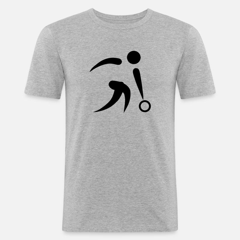 Bowling - Männer Slim Fit T-Shirt - Grau meliert