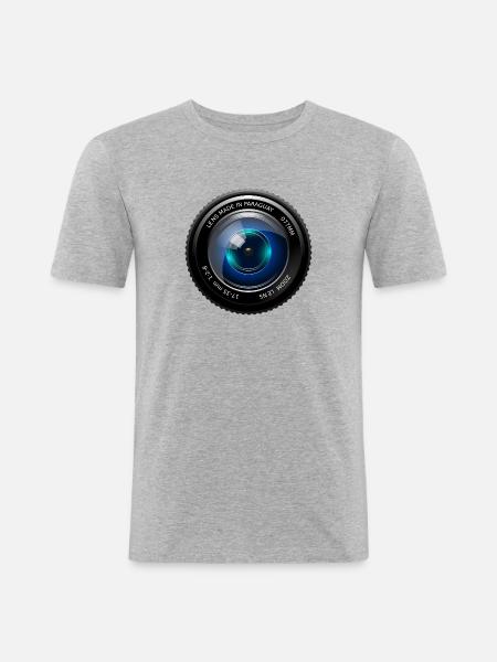 Camera lens - Men's Slim Fit T-Shirt - heather grey