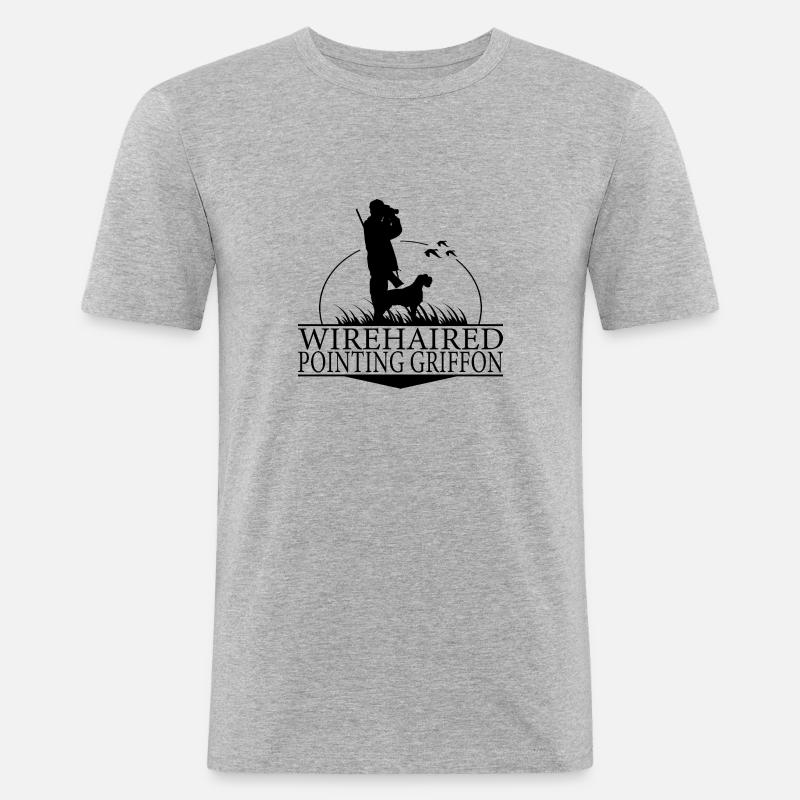 WIREHAIRED POINTING GRIFFON Jagdhunde Wilsigns - Männer Slim Fit T-Shirt - Grau meliert