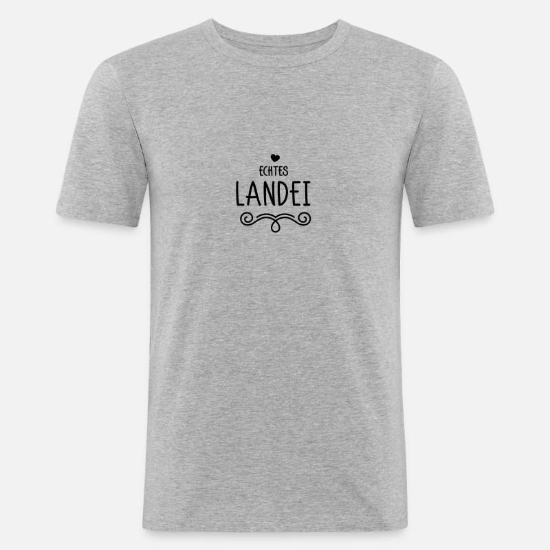 Echtes Landei - Männer Slim Fit T-Shirt - Grau meliert