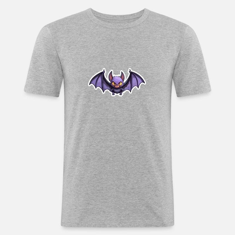 Fledermaus / Vampir / Dracula / Tier / Halloween - Männer Slim Fit T-Shirt - Grau meliert