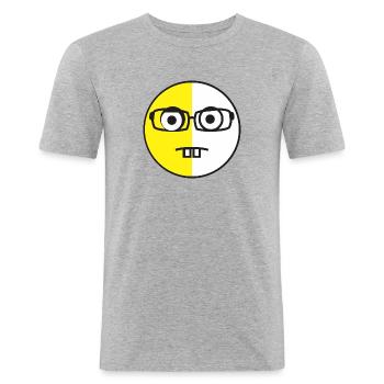 Emoji Wearing Eye Glasses - Men's Slim Fit T-Shirt - heather grey - Front - Nik (191cm)