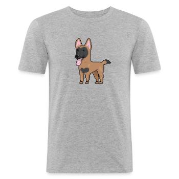 Malinois - Männer Slim Fit T-Shirt - Grau meliert - Vorne - Nik (191cm)