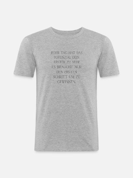 Zeit zu gewinnen - Männer Slim Fit T-Shirt - Grau meliert