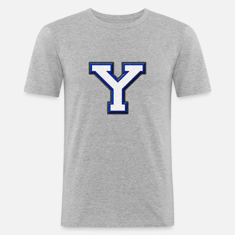 Varsity Y Yale - Männer Slim Fit T-Shirt - Grau meliert