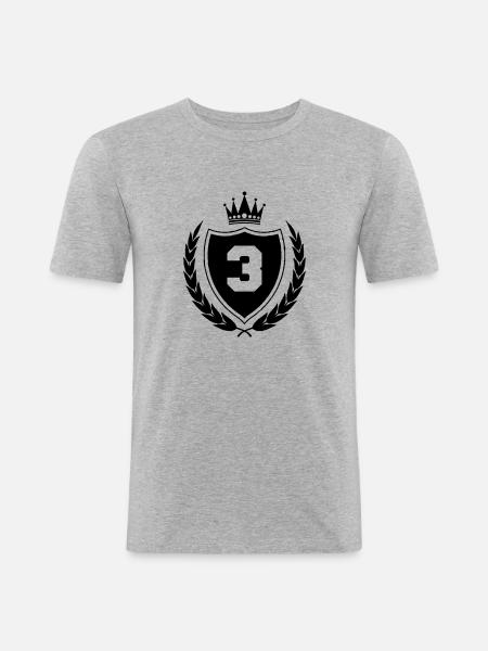 wappen 3 - Männer Slim Fit T-Shirt - Grau meliert