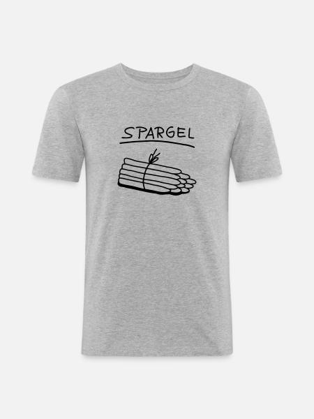 Spargel - Spargelzeit - Männer Slim Fit T-Shirt - Grau meliert