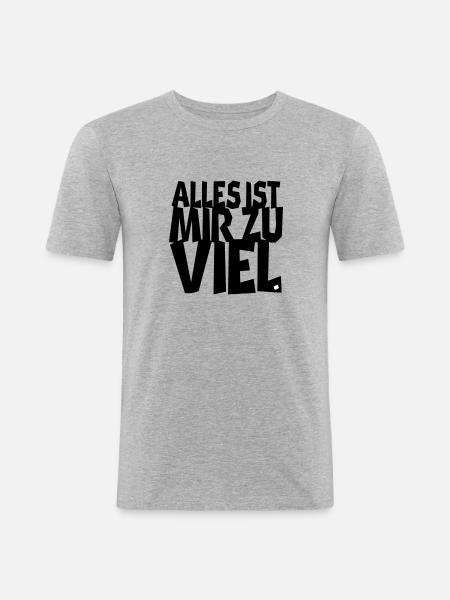 belastend - Männer Slim Fit T-Shirt - Grau meliert