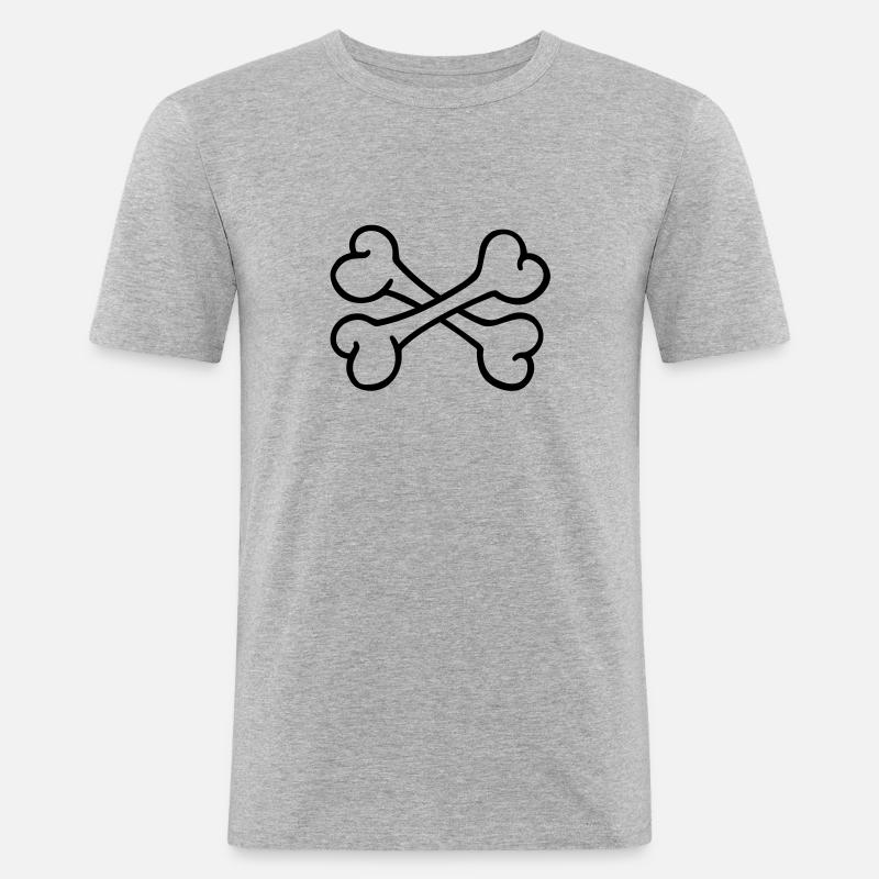 Knochen - Männer Slim Fit T-Shirt - Grau meliert