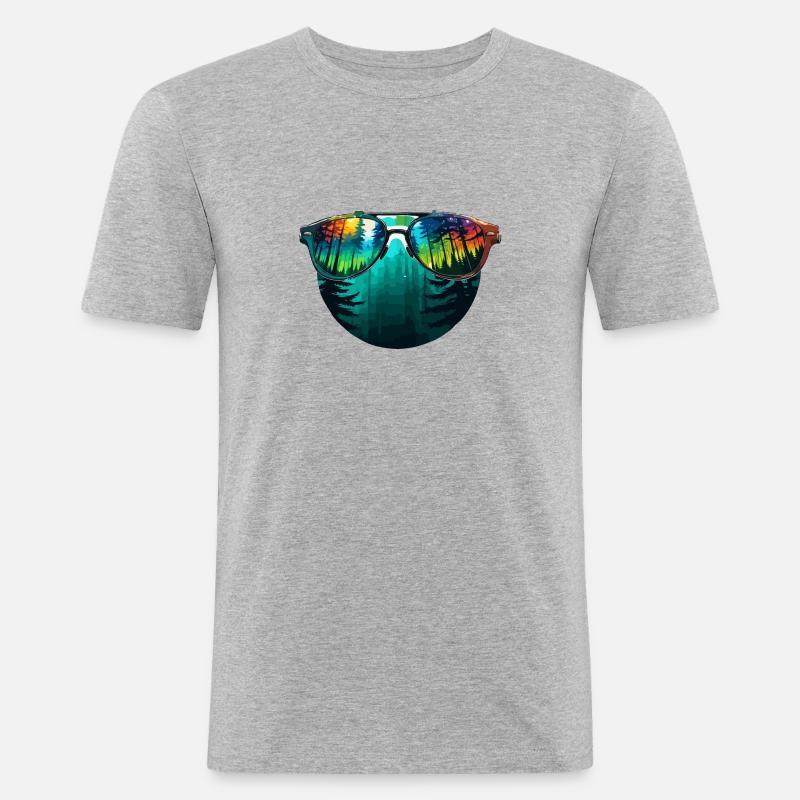 Sunglasses / Reflection / Forest / Reflection - Men's Slim Fit T-Shirt - heather grey
