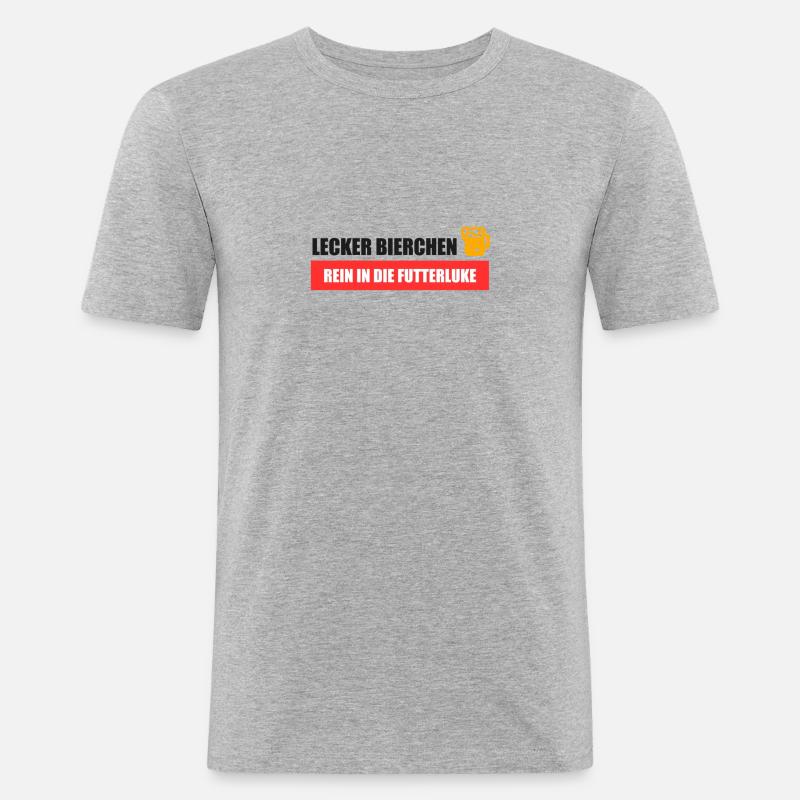 Lecker Bierchen Futterluke - Männer Slim Fit T-Shirt - Grau meliert