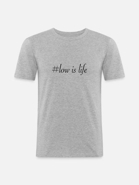 lowislife - Männer Slim Fit T-Shirt - Grau meliert