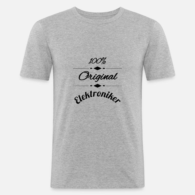 Elektroniker - Männer Slim Fit T-Shirt - Grau meliert