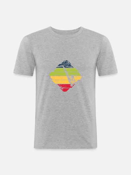 Saxophone - T-shirt près du corps Homme - gris chiné
