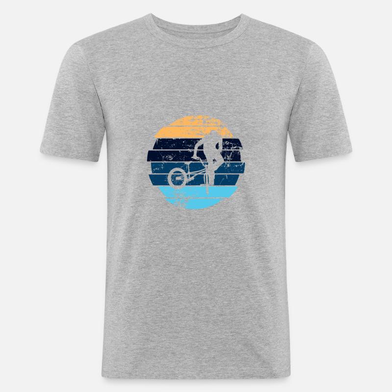 BMX - Männer Slim Fit T-Shirt - Grau meliert