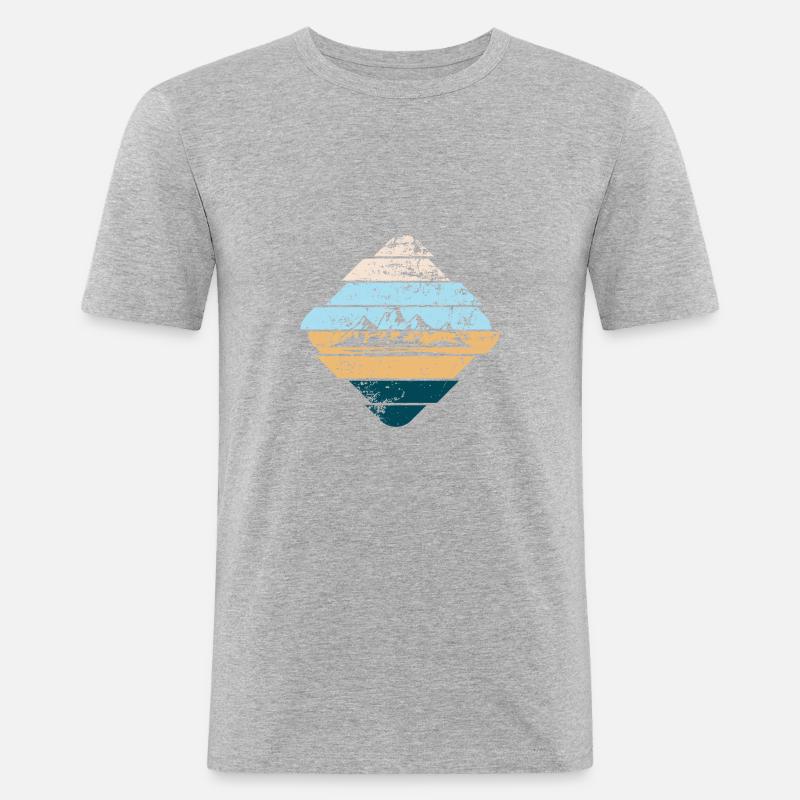 Berg - Männer Slim Fit T-Shirt - Grau meliert