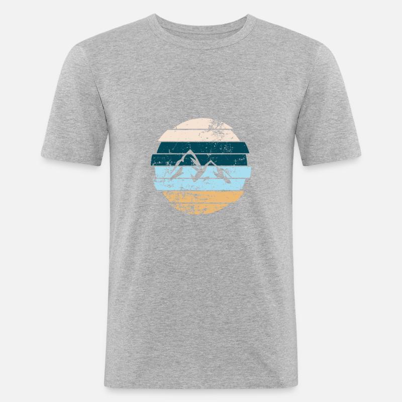 Berg - Männer Slim Fit T-Shirt - Grau meliert